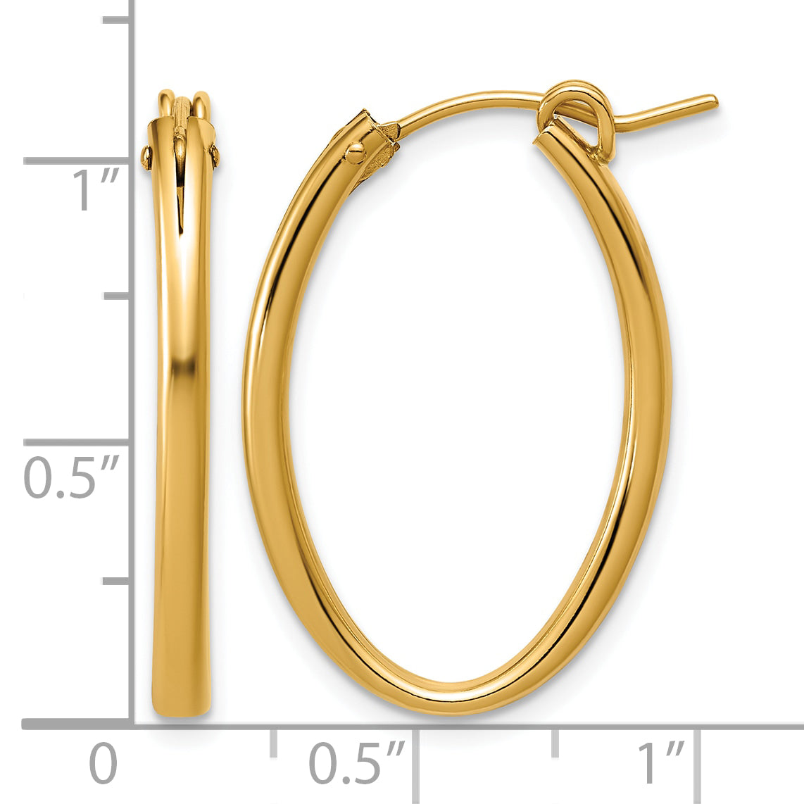 14K Gold Filled 2.30 x 20 x 30mm Oval Eurowire Hoop Earrings Secondary image