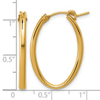 14K Gold Filled 2.30 x 20 x 30mm Oval Eurowire Hoop Earrings - view 3