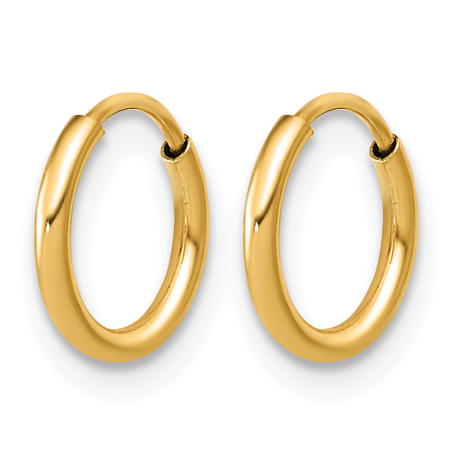 14K Gold Filled 1.25 x 9mm Endless Hoop Earrings - view 2