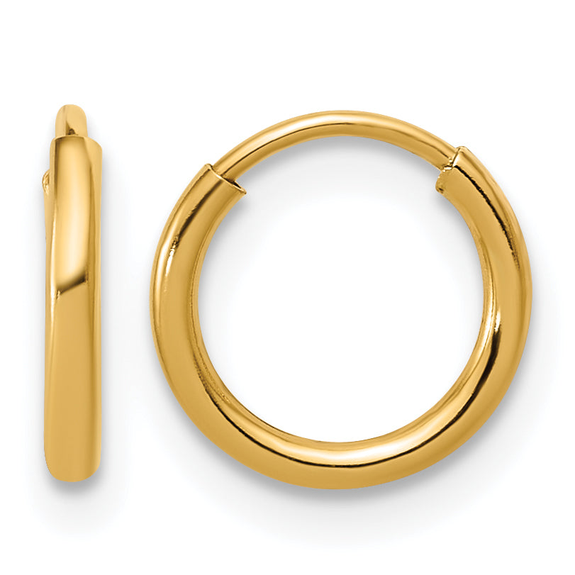 14K Gold Filled 1.25 x 9mm Endless Hoop Earrings by Sophia Jewelers Main image