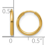 14K Gold Filled 1.25 x 12mm Endless Hoop Earrings - view 3