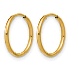 14K Gold Filled 1.25 x 14mm Endless Hoop Earrings - view 2
