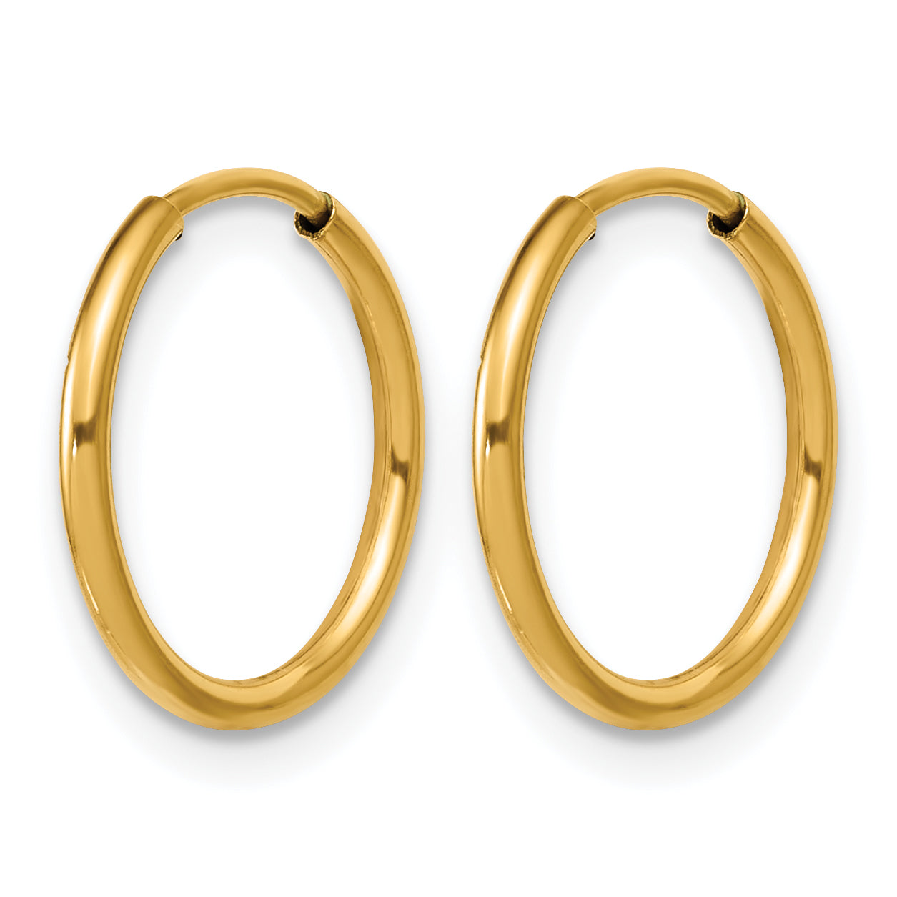 14K Gold Filled 1.25 x 14mm Endless Hoop Earrings - view 2