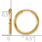 14K Gold Filled 1.25 x 14mm Endless Hoop Earrings - view 3