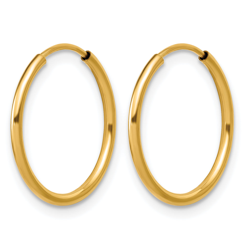 14K Gold Filled 1.25 x 17mm Endless Hoop Earrings - view 2