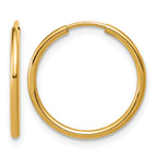 14K Gold Filled 1.25 x 17mm Endless Hoop Earrings by Sophia Jewelers