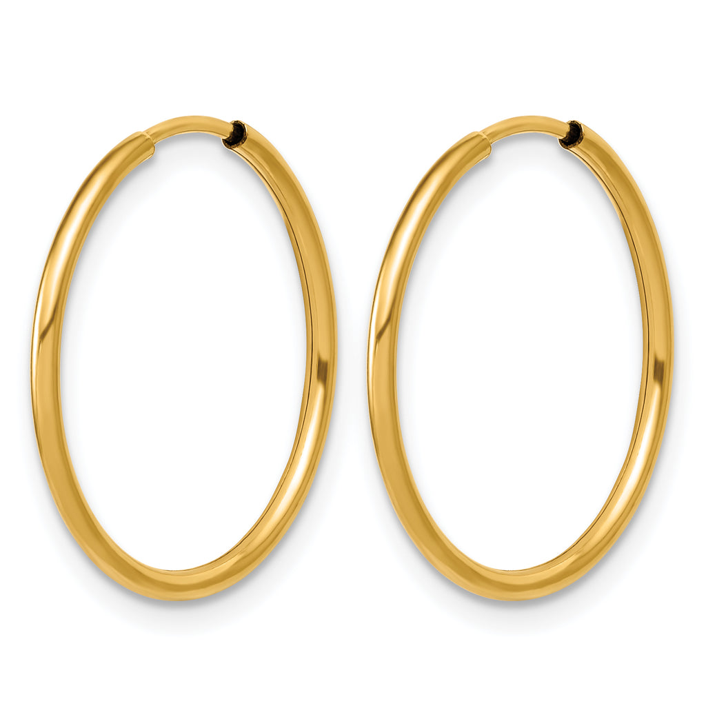 14K Gold Filled 1.25 x 20mm Endless Hoop Earrings - view 2