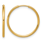 14K Gold Filled 1.25 x 20mm Endless Hoop Earrings by Sophia Jewelers