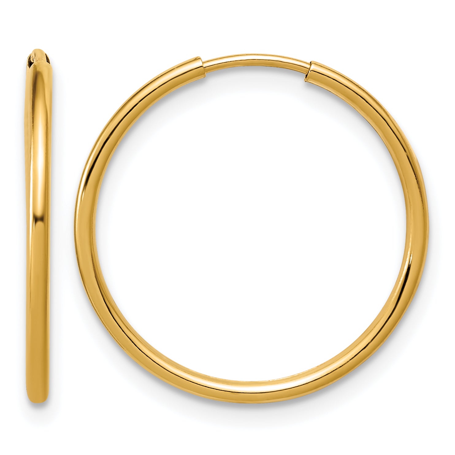 14K Gold Filled 1.25 x 20mm Endless Hoop Earrings by Sophia Jewelers
