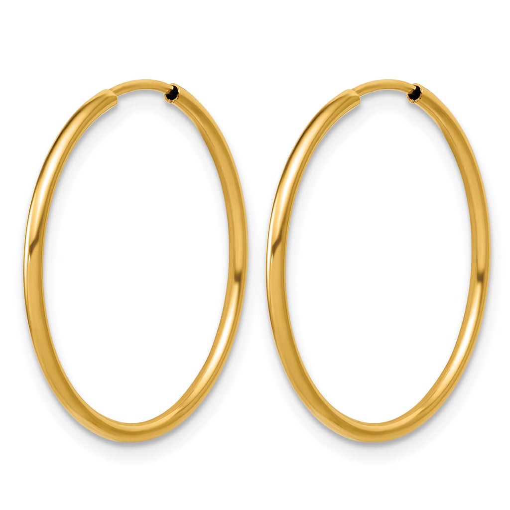 14K Gold Filled 1.25 x 24mm Endless Hoop Earrings - view 2