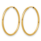 14K Gold Filled 1.25 x 24mm Endless Hoop Earrings - view 2