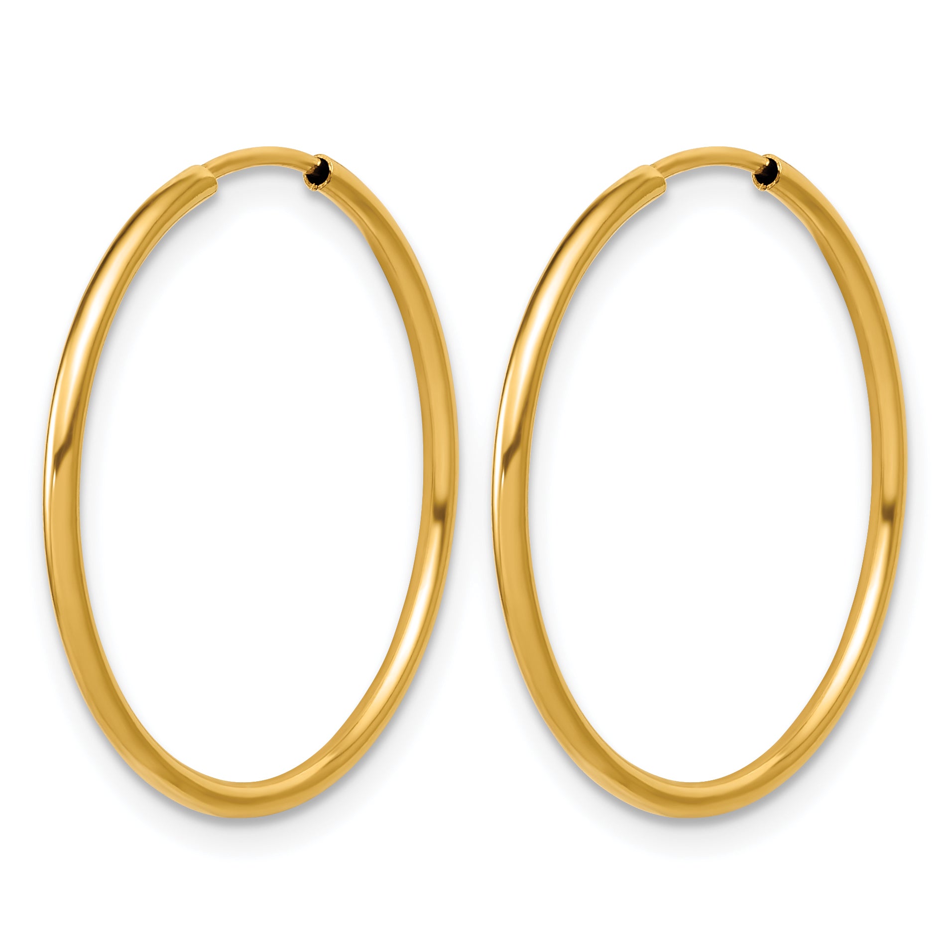 14K Gold Filled 1.25 x 24mm Endless Hoop Earrings - view 2