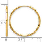 14K Gold Filled 1.25 x 24mm Endless Hoop Earrings - view 3
