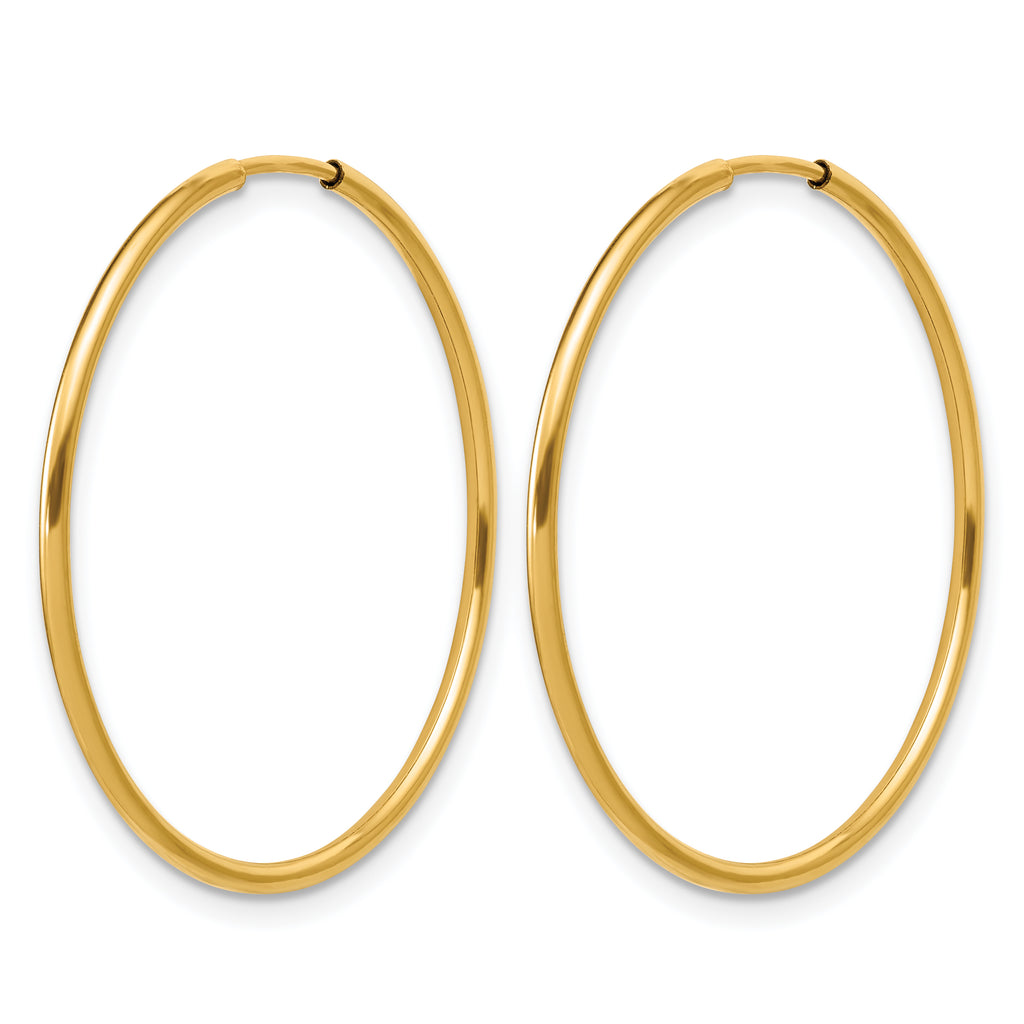 14K Gold Filled 1.25 x 30mm Endless Hoop Earrings - view 2