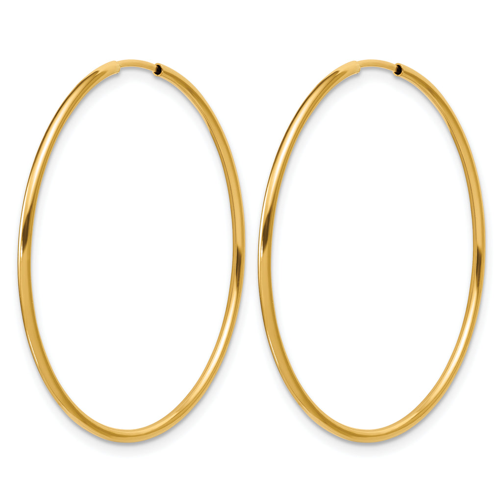 14K Gold Filled 1.25 x 38mm Endless Hoop Earrings - view 2