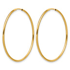 14K Gold Filled 1.25 x 38mm Endless Hoop Earrings - view 2