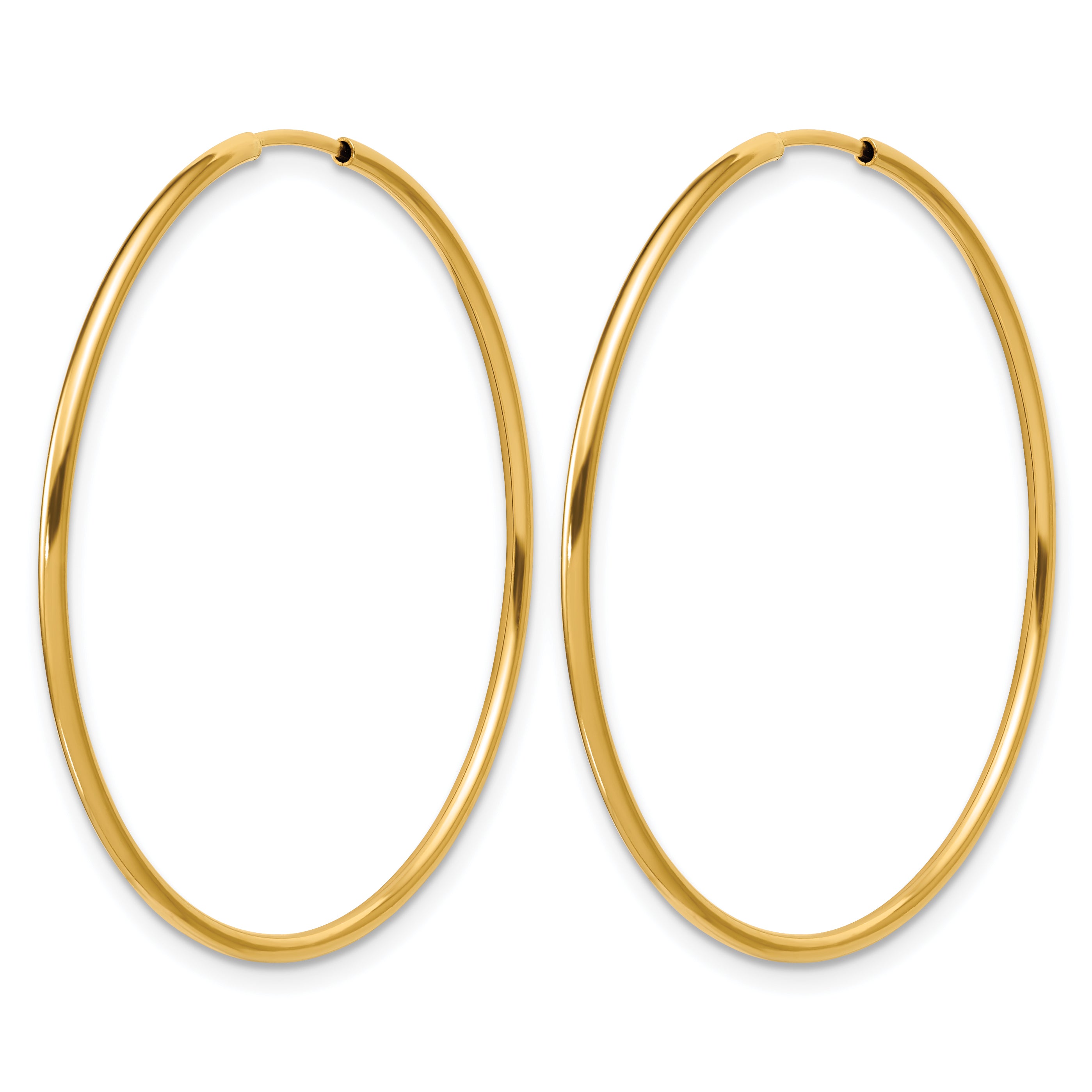 14K Gold Filled 1.25 x 38mm Endless Hoop Earrings - view 2