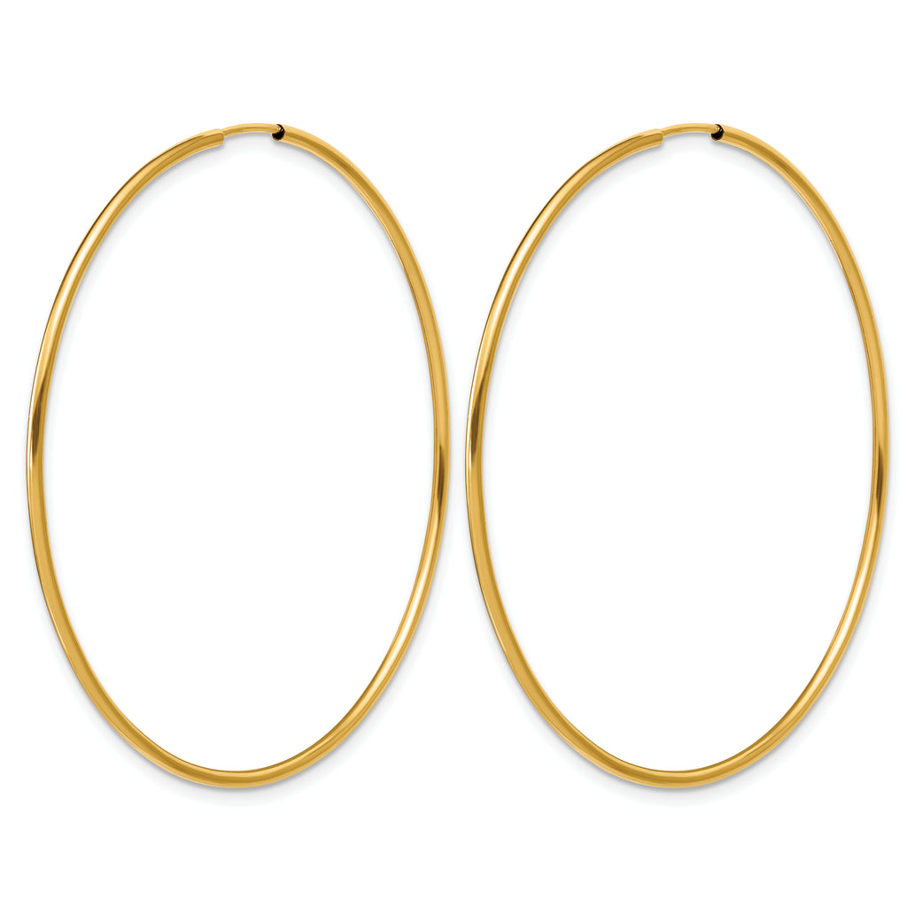 14K Gold Filled 1.25 x 50mm Endless Hoop Earrings - view 2
