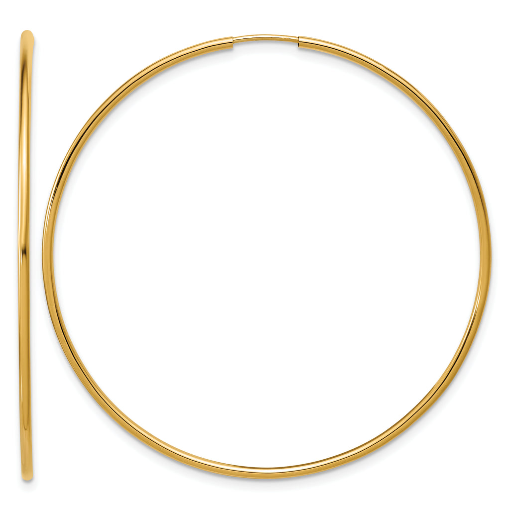 14K Gold Filled 1.25 x 50mm Endless Hoop Earrings by Sophia Jewelers