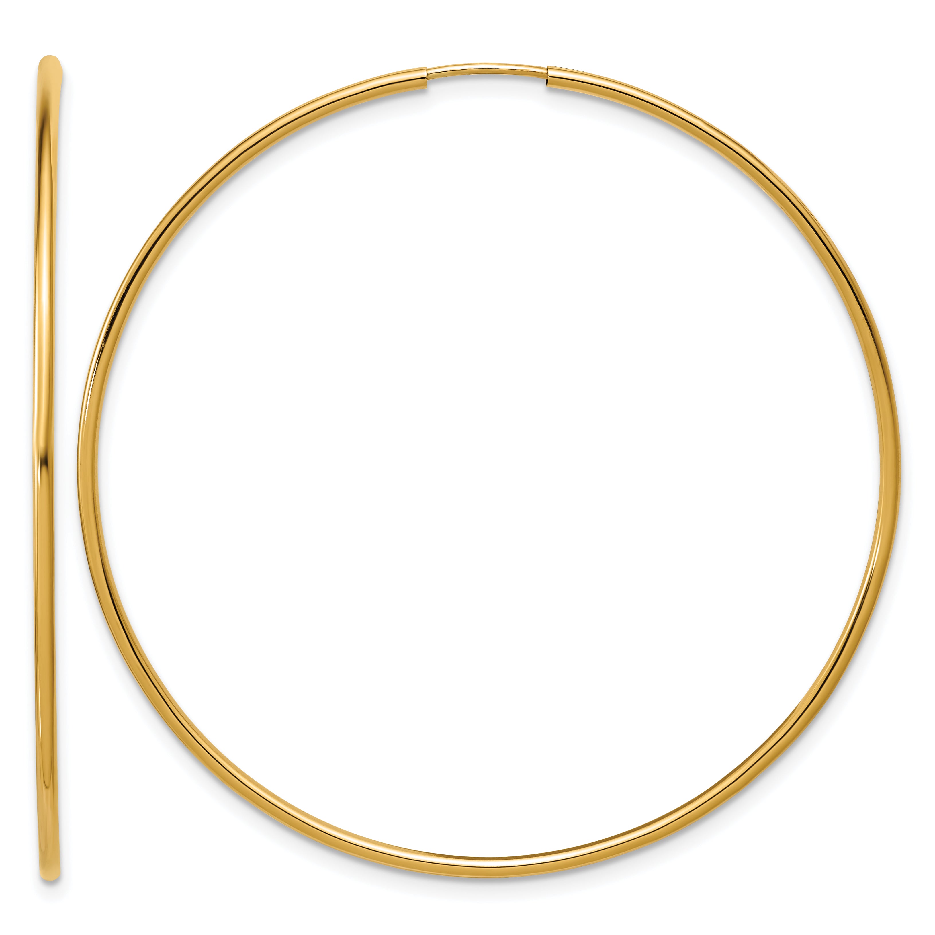 14K Gold Filled 1.25 x 50mm Endless Hoop Earrings by Sophia Jewelers