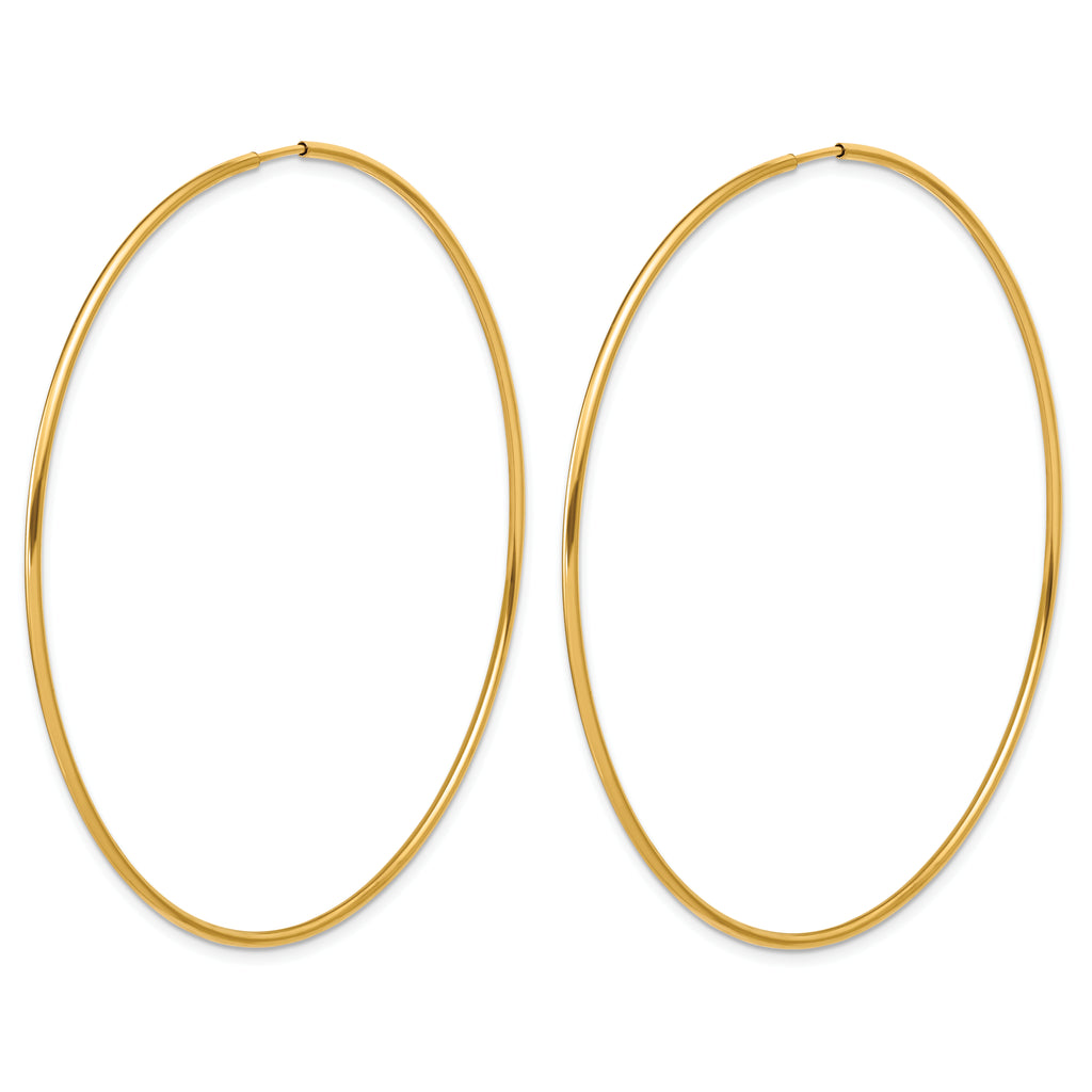 14K Gold Filled 1.25 x 65mm Endless Hoop Earrings - view 2