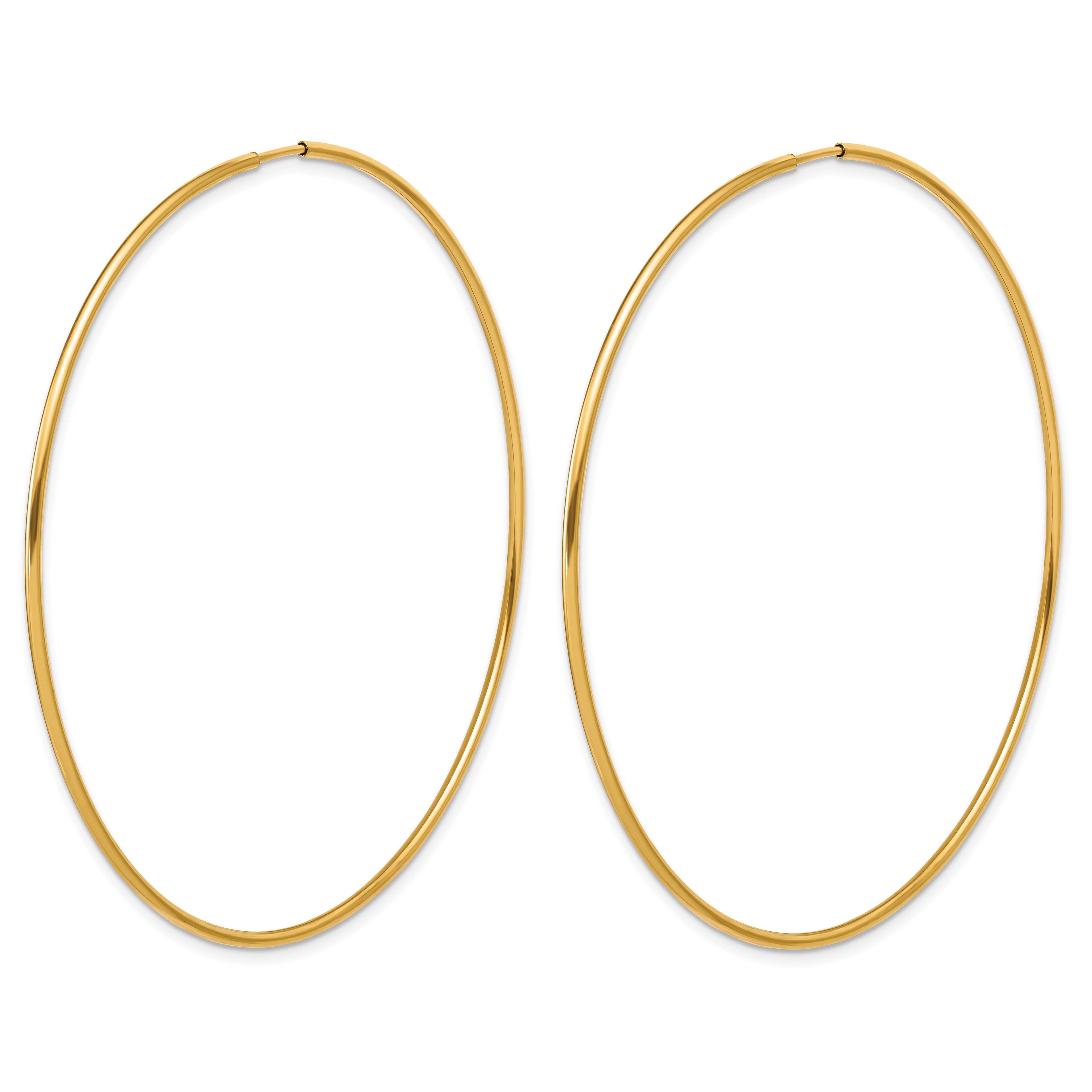 14K Gold Filled 1.25 x 65mm Endless Hoop Earrings - view 2