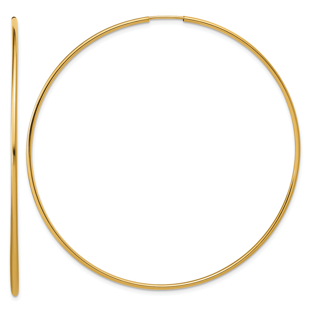 14K Gold Filled 1.25 x 65mm Endless Hoop Earrings by Sophia Jewelers