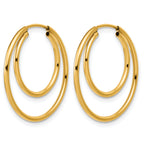 14K Gold Filled 1.30 x 16 & 24mm Double Endless Hoop Earrings - view 2