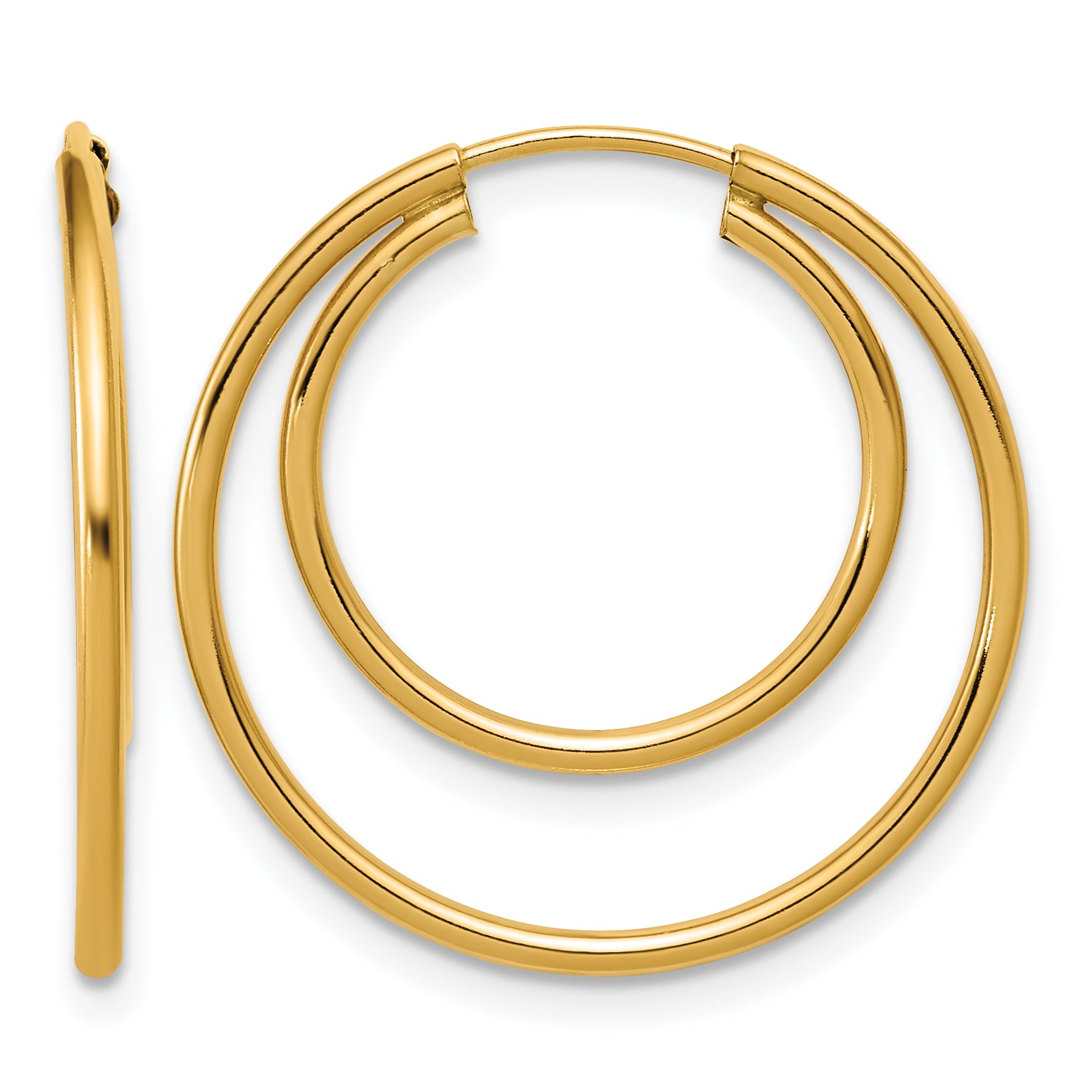 14K Gold Filled 1.30 x 16 & 24mm Double Endless Hoop Earrings by Sophia Jewelers Main image