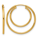 14K Gold Filled 1.30 x 16 & 24mm Double Endless Hoop Earrings by Sophia Jewelers