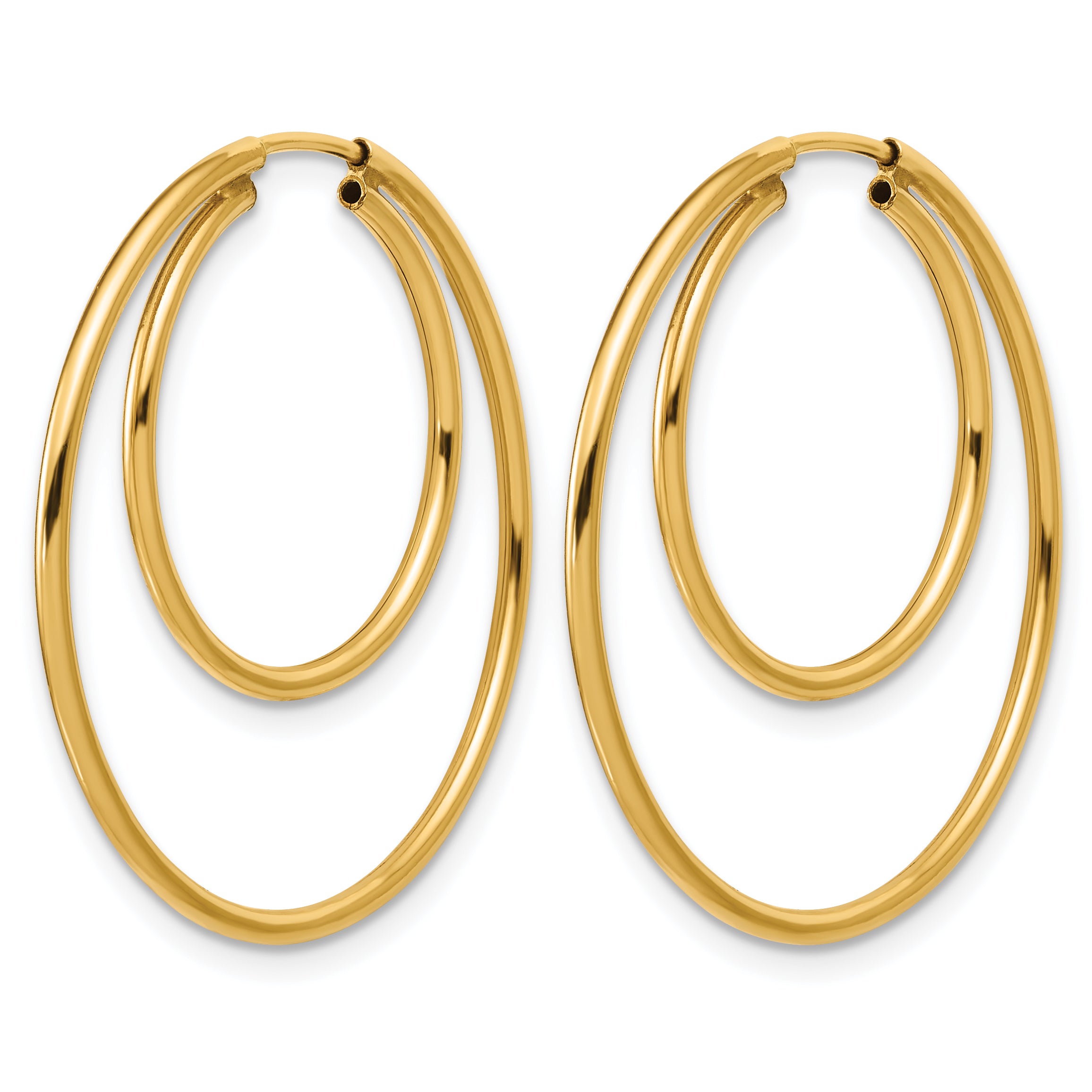 14K Gold Filled 1.30 x 20 & 30mm Double Endless Hoop Earrings Secondary image