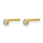 14K Gold Filled 2.50mm CZ Bezel Post Earrings - view 2