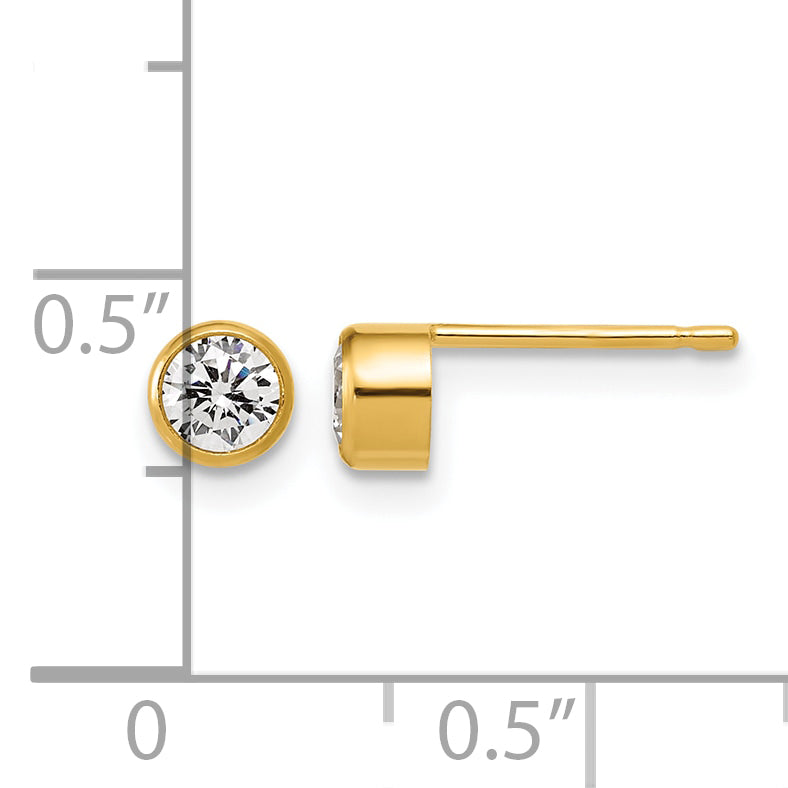 CZ Bezel Stud Earrings in 14/20 Gold Filled, 4.5mm Secondary image