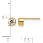 14K Gold Filled 4.50mm CZ Bezel Post Earrings - view 3