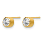 14K Gold Filled 5.60mm CZ Bezel Post Earrings - view 2