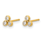 14K Gold Filled 5.25mm Triple CZ Post Earrings - view 2
