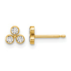 14K Gold Filled 5.25mm Triple CZ Post Earrings by Sophia Jewelers