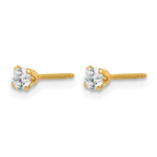 14K Gold Filled 3mm CZ Stud Post Earrings - view 2