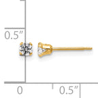14K Gold Filled 3mm CZ Stud Post Earrings - view 3