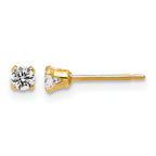 14K Gold Filled 3mm CZ Stud Post Earrings by Sophia Jewelers