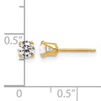 14K Gold Filled 4mm CZ Stud Post Earrings - view 3