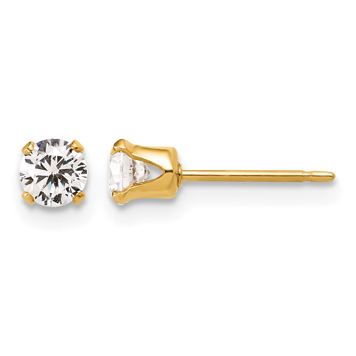 14K Gold Filled 4mm CZ Stud Post Earrings by Sophia Jewelers Main image