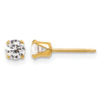 14K Gold Filled 4mm CZ Stud Post Earrings by Sophia Jewelers