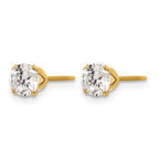 14K Gold Filled 5mm CZ Stud Post Earrings - view 2