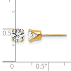 14K Gold Filled 5mm CZ Stud Post Earrings - view 3