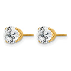 14K Gold Filled 6mm CZ Stud Post Earrings - view 2