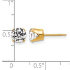 14K Gold Filled 6mm CZ Stud Post Earrings - view 3