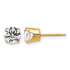 14K Gold Filled 6mm CZ Stud Post Earrings by Sophia Jewelers