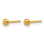 14K Gold Filled 3mm Ball Post Earrings - view 2