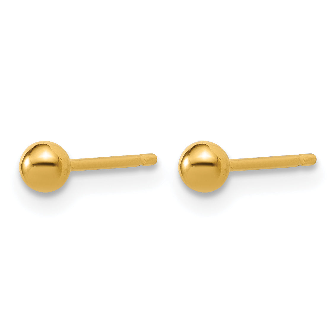 14K Gold Filled 3mm Ball Post Earrings - view 2
